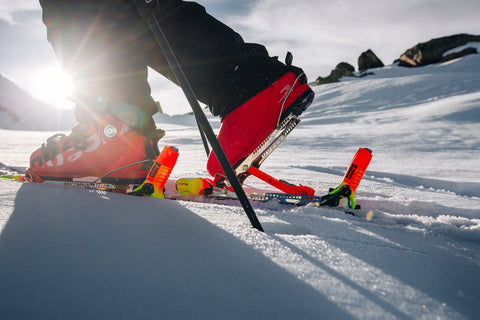 ski touring in downhill boots