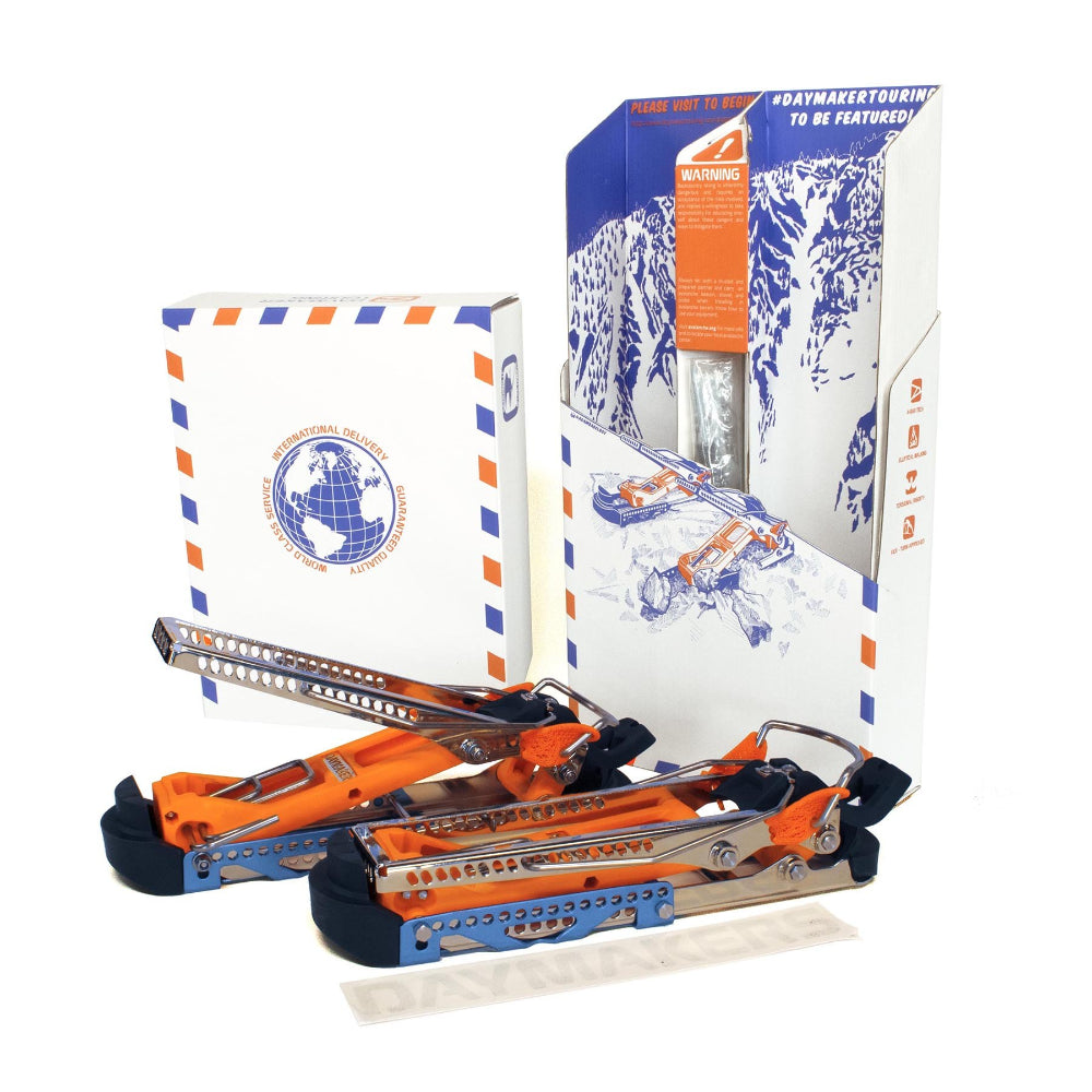 Daymakers Alpine Adapter alternative to a ski touring binding mounted on your ski